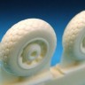 Barracuda Studios BCR48050 North-American P-51 Mustang Oval Tread Pattern Wheels 1/48