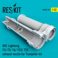 Reskit RSU32-0052 BAC Lightning F3/ F5/ F6/ F53/ T55 exhaust nozzle for Trumpeter kit Trumpeter 1/32