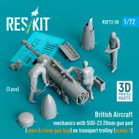 Reskit F72050 British Aircraft mech. w/ SUU-23 20mm (3 fig) 1/72