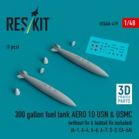 Reskit U48419 300 gallon fuel tank AERO 1D USN&USMC (2 pcs) 1/48