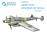 Quinta Studio QD48301 Bf 110E/F (Eduard) 3D Декаль интерьера кабины 1/48