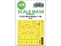 Art Scale 200-M48023 Northrop P-61A 'Black Widow' Kabuki wheels and canopy frame paint masks (outside only) 1/48