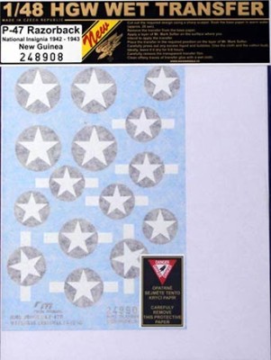HGW 248908 P-47 Razorback Nat.Insignia 1942-43 декаль 1/48