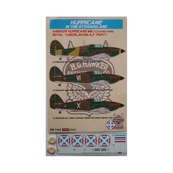Kora Model DEC7268 H.Hurricane Mk.I (Yugoslavian AF, I) декали декали 1/72