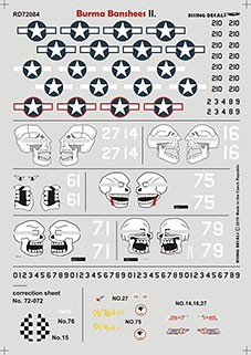Rising Decals 72084 The Burma Banshees Pt.II (7x camo) 1/72