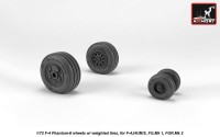 Armory ARAW72330 McDonnell F-4 Phantom-II wheels with weighted tires/tyres, late for F-4J, F-4K, F-4M, F-4S, FG.1, McDonnell-Douglas FGR.2 Phantom 1/72