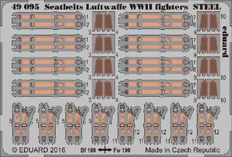 Eduard 49095 Seatbelts Luftwaffe WWII fighters STEEL 1/48