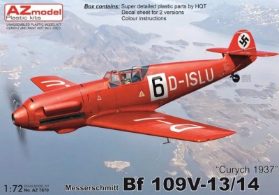 Az Model 78070 Bf 109V-13/14 'Zurich 1937' (2x camo) 1/72