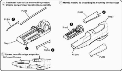 CMK 7063 P-51B - engine set for REV (Packard Merlin V1650) 1/72