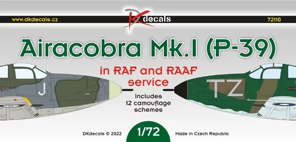 Dk Decals 72110 Airacobra Mk.I (P-39) in RAF/RAAF (12x camo) 1/72
