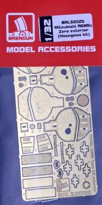 Brengun BRL32025 Mitsubishi A6M5c Zero - exterior PE set (HAS) 1/32