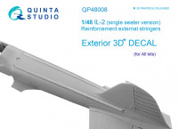 Quinta studio QP48008 Внешние усиливающие стрингеры для Ил-2 (одноместный) (все модели) 1/48