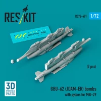Reskit 72491 GBU-62 (JDAM-ER) bombs w/ pylons for MiG-29 1/72