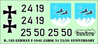 Model Maker Decals D72185 Lockheed F-104 German JaboG 34 25/50 Anniversary 1/72