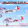 Kora Model KPK72080 Dewoitine D.27 III. Swiss AF Silver Wings II. 1/72