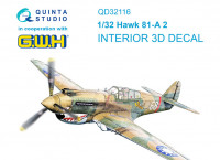 Quinta studio QD32116 Hawk 81-A2 (GWH) 3D Декаль интерьера кабины 1/32
