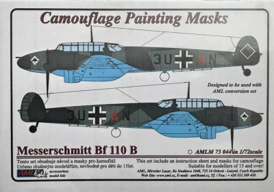 AML AMLM73044 Camouflage Mask Messerschmitt Bf 110 B 1/72