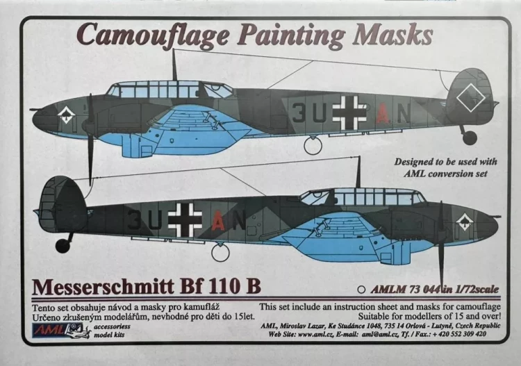 AML AMLM73044 Camouflage Mask Messerschmitt Bf 110 B 1/72