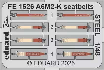 Eduard FE1526 A6M2-K seatbelts STEEL (EDU) 1/48