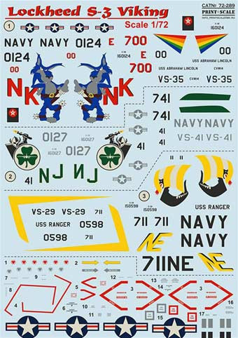 Print Scale 72-289 Lockheed S-3 Viking (wet decals) 1/72