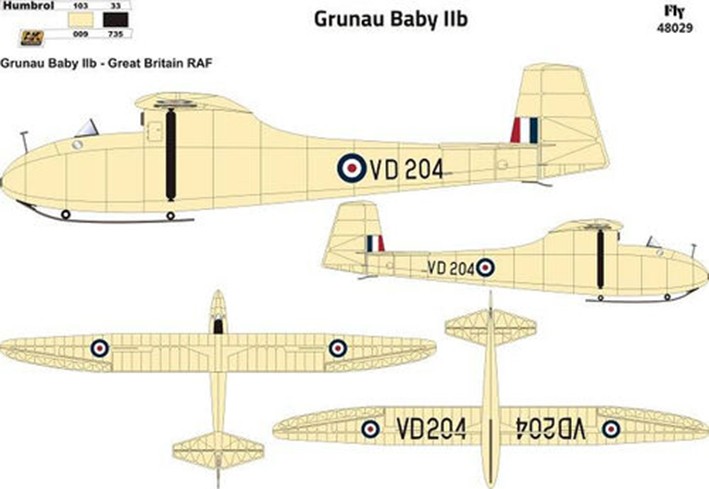 Fly model 48029 Grunau Baby IIB (RAF) 1/48