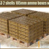 Gecko Models 35GM0020 British L31A3 2 Shells 105mm Ammo Boxes w/Pallat Set 1/35