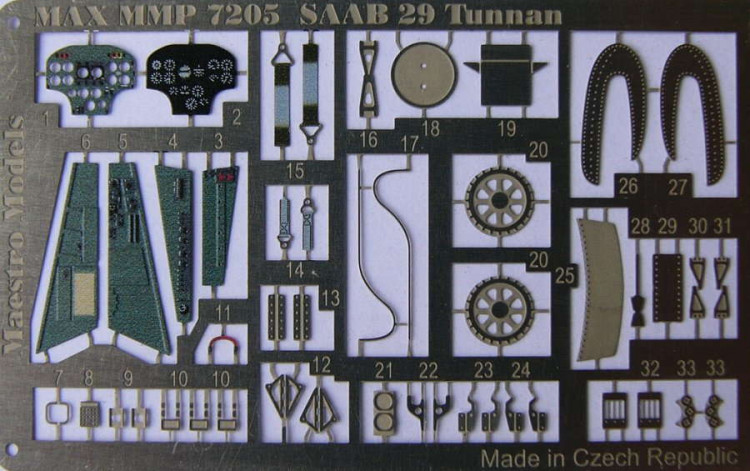 Maestro Models MMCP-7205 1/72 J29 Tunnan (flying Barrel) detail set (HELL)