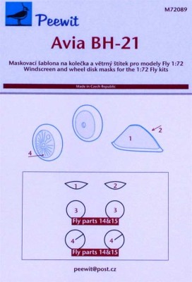 Peewit PW-M72089 1/72 Canopy mask Avia BH-21 (FLY)