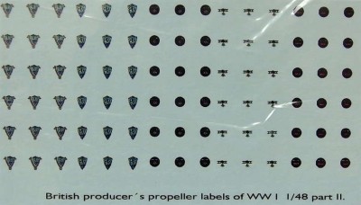 LF Model C4877 Decals British producer propeller labels III. 1/48