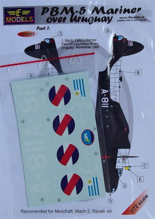 LF Model C72177 Decals PBM-5 Mariner over Uruguay (REV) I. 1/72
