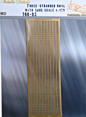 Metallic Details 70003 Трехполосные леера с провисом 1/700