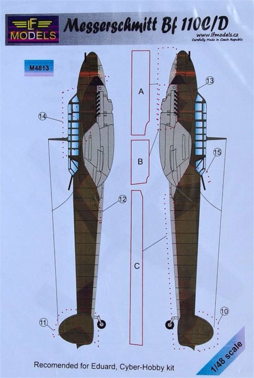 LF Model M4813 Mask Messerschmitt Bf 110C/D (EDU/CYBERH.) 1/48