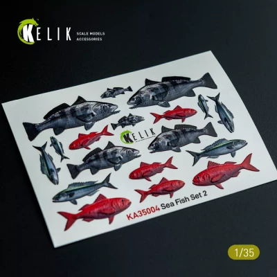 Reskit KA35004 Sea Fish set Type 2 - 3D Decal for dioramas 1/35