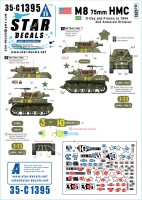 Star Decals 35-C1395 US M8 75mm HMC.D-Day and France in 1944.'Laxative' and 'Lynx' 1/35