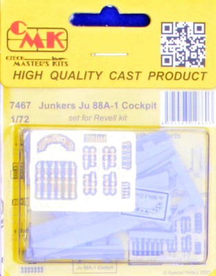 CMK 7467 Junkers Ju 88A-1 Cockpit set (REV) 1/72