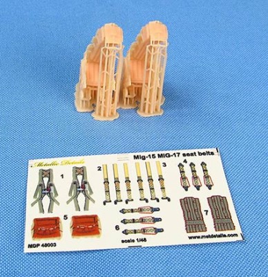Metallic Details MDR48234 Ejection seat KK-2 3d-printed 3d-printed seats and seatbelts for Mikoyan MiG-15 and MiG-17 1/48