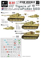 Star Decals STAR35917 Pz.Kpfw.VI Tigers of sPzAbt 503 #2. Generic turret numbers for Early and Mid Pz.Kpfw.VI Tiger I. 1. and 2. Kompanie in Summer 1943 (Kursk) 1/35