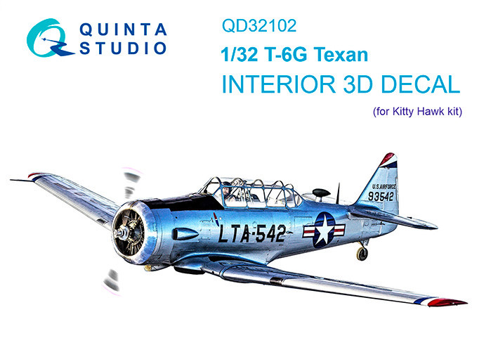 Quinta studio QD32102 T-6G (Kitty Hawk) 3D Декаль интерьера кабины 1/32