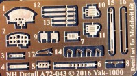 NH Detail NHA72-043 Yakovlev Yak-1000 Detail Set 1/72