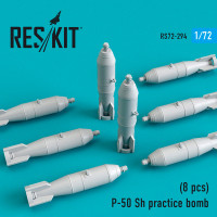 Reskit RS72-0294 P-50 Sh practice bomb (8 pcs)(MiG-21, MiG-23, MiG-27, Su-7, Su-17, Su-24, Su-25, Su-27, Su-30, Su-34) 1/72