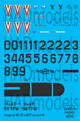 HAD 48240 Decal MiG-29 Hungarian in NATO service 1/48