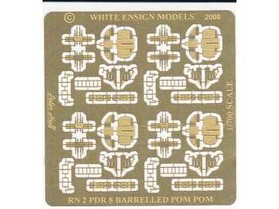 White Ensign Models PE 0792 RN 8-BARREL POM-POMS (x4) 1/700