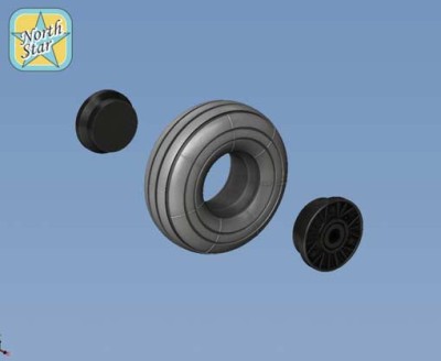 North Star NS24002-a Wheels set for Messerschmitt Bf.109 G6 (smooth main tires) No Mask series 1/24
