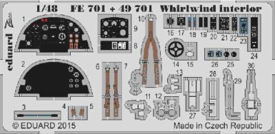 Eduard FE701 1/48 Цветное фототравление для Whirlwind interior S. A.