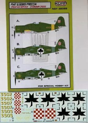 Kora Model NDT32055 Decals Fiat G.50 bis Freccia Croatian Service 1/32
