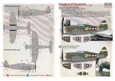 Print Scale 48-199 Republic P-47 D Part 3 1/48