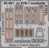 Eduard 49801 SET Ju 87B-1 seatbelts STEEL (AIRF) 1/48