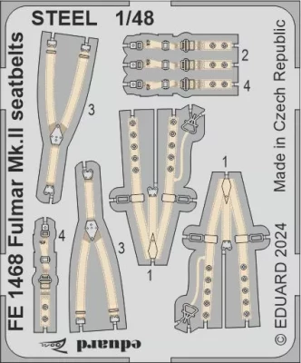 Eduard FE1468 Fulmar Mk.II seatbelts STEEL (TRUMP) 1/48