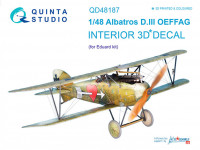 Quinta studio QD48187 Albatros D.III OEFFAG (для модели Eduard) 3D Декаль интерьера кабины 1/48