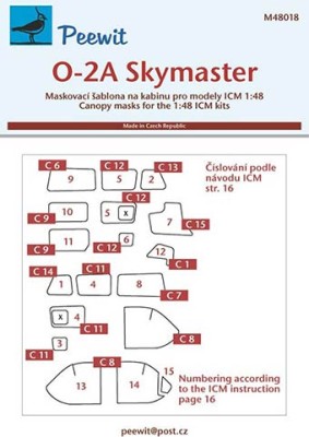 Peewit M48018 1/48 Canopy mask O-2A Skymaster (ICM)